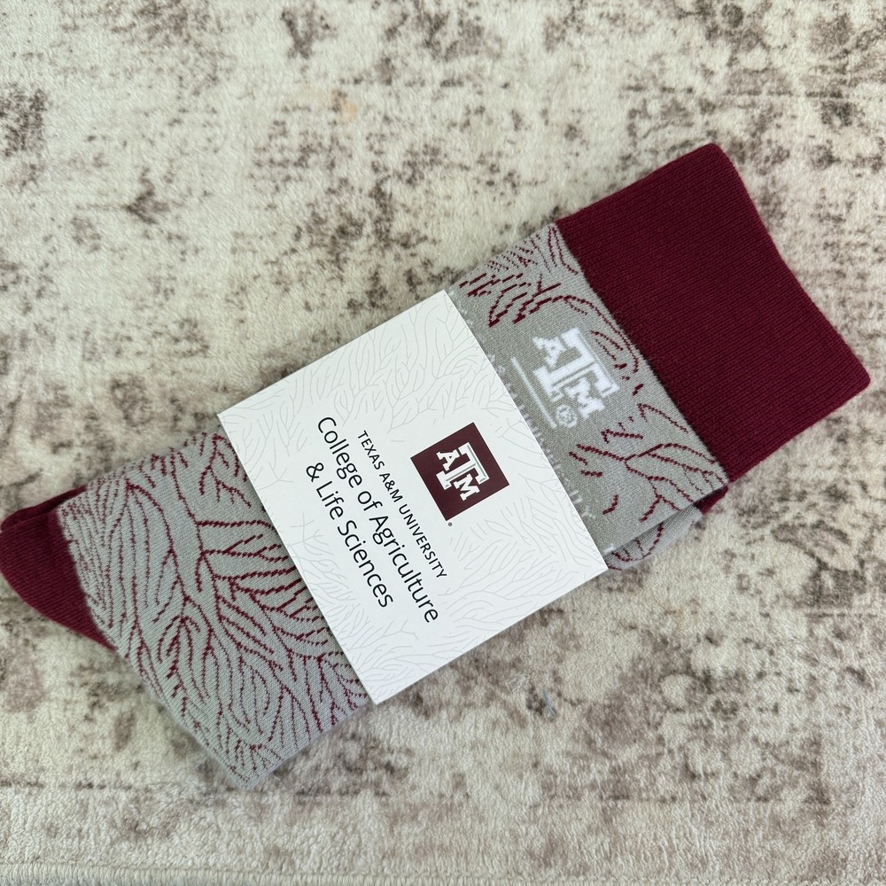 Texas A&M Aggies Socks Mens One Size Gray Maroon NCAA College Football TAMU